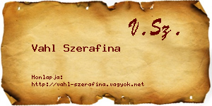 Vahl Szerafina névjegykártya
